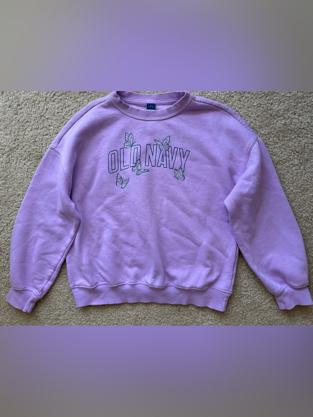 Old Navy Lilac Pullover Sweatshirt with Ribbed Neck